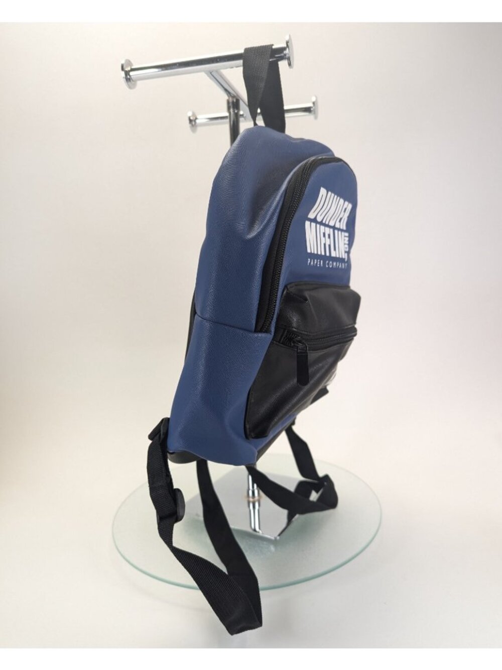 Dunder Mifflin Paper Mini Backpack Blue Faux Leather The Office TV Show - EUC - Picture 4 of 6